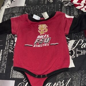 NCAA FSU Athletics Red and Black Kids Bodysuit